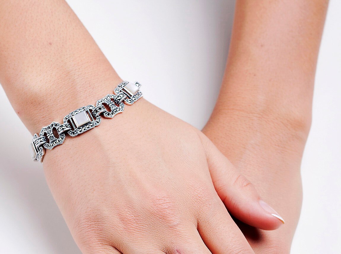 Srebrna bransoleta BDM2866 - Markazyty